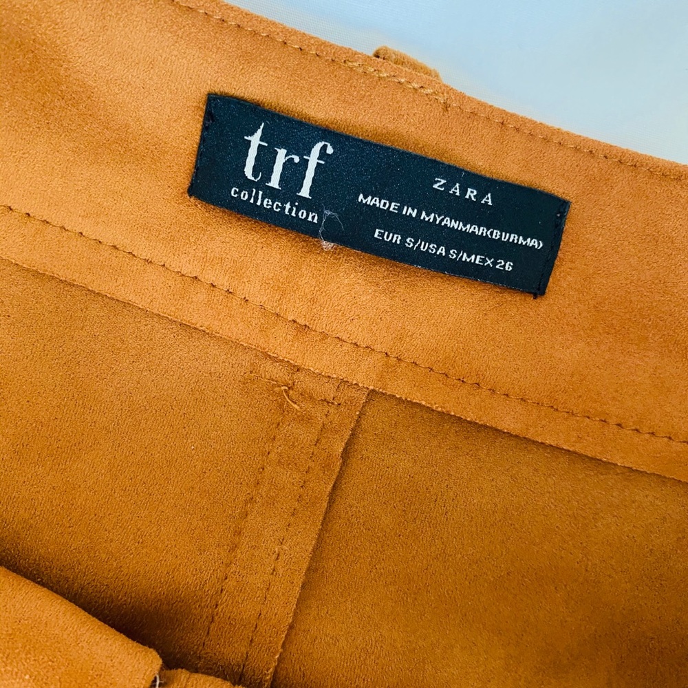 Zara Rust Suede Button Mini Skirt - Picture 7 of 7